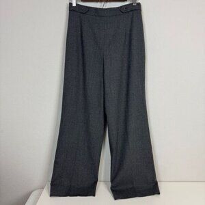 Talbots Italian Wool Gray Wide-Leg Trousers 6